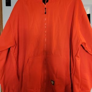 MENS BERNE workwear hooded zippered lined sweatshirt 2XL